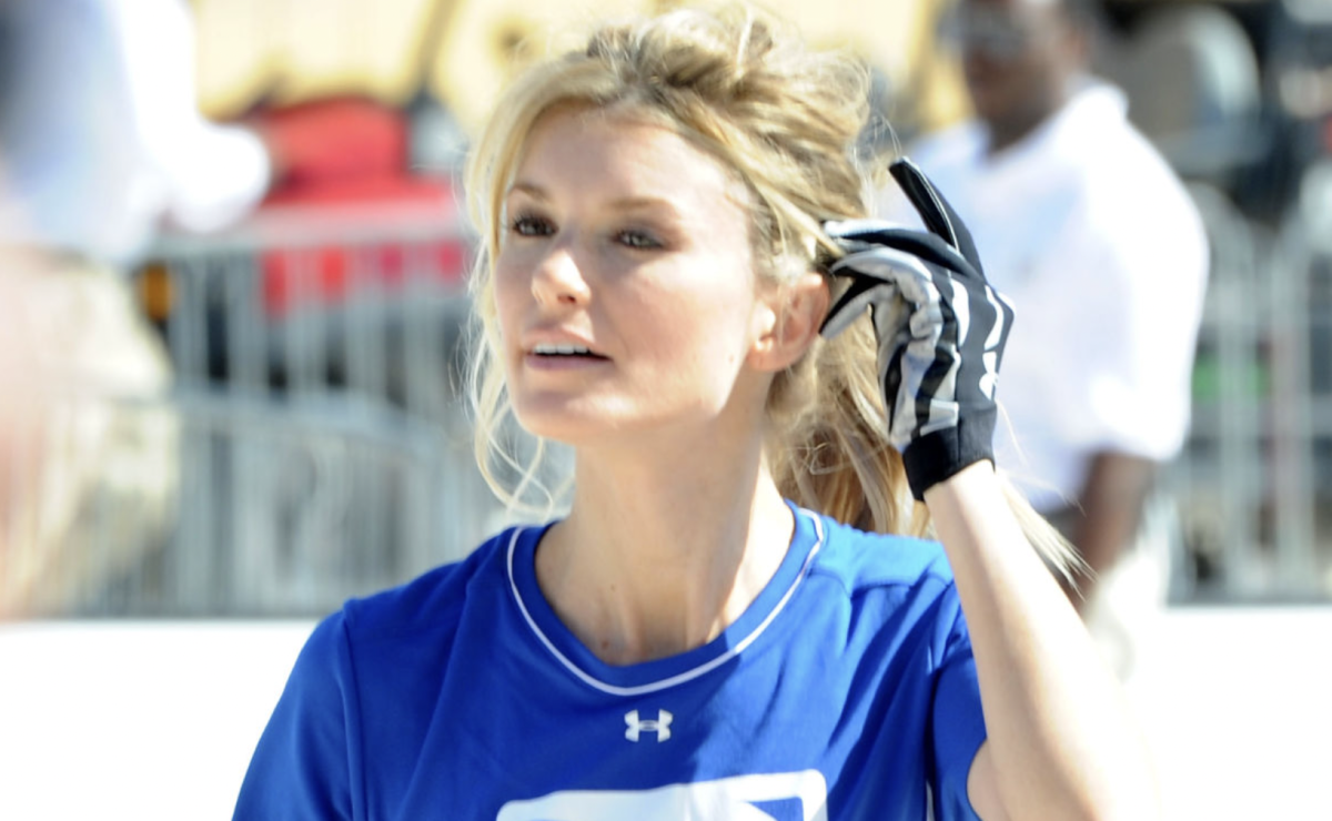 Marisa Miller plays in a celebrity football game back in 2010.