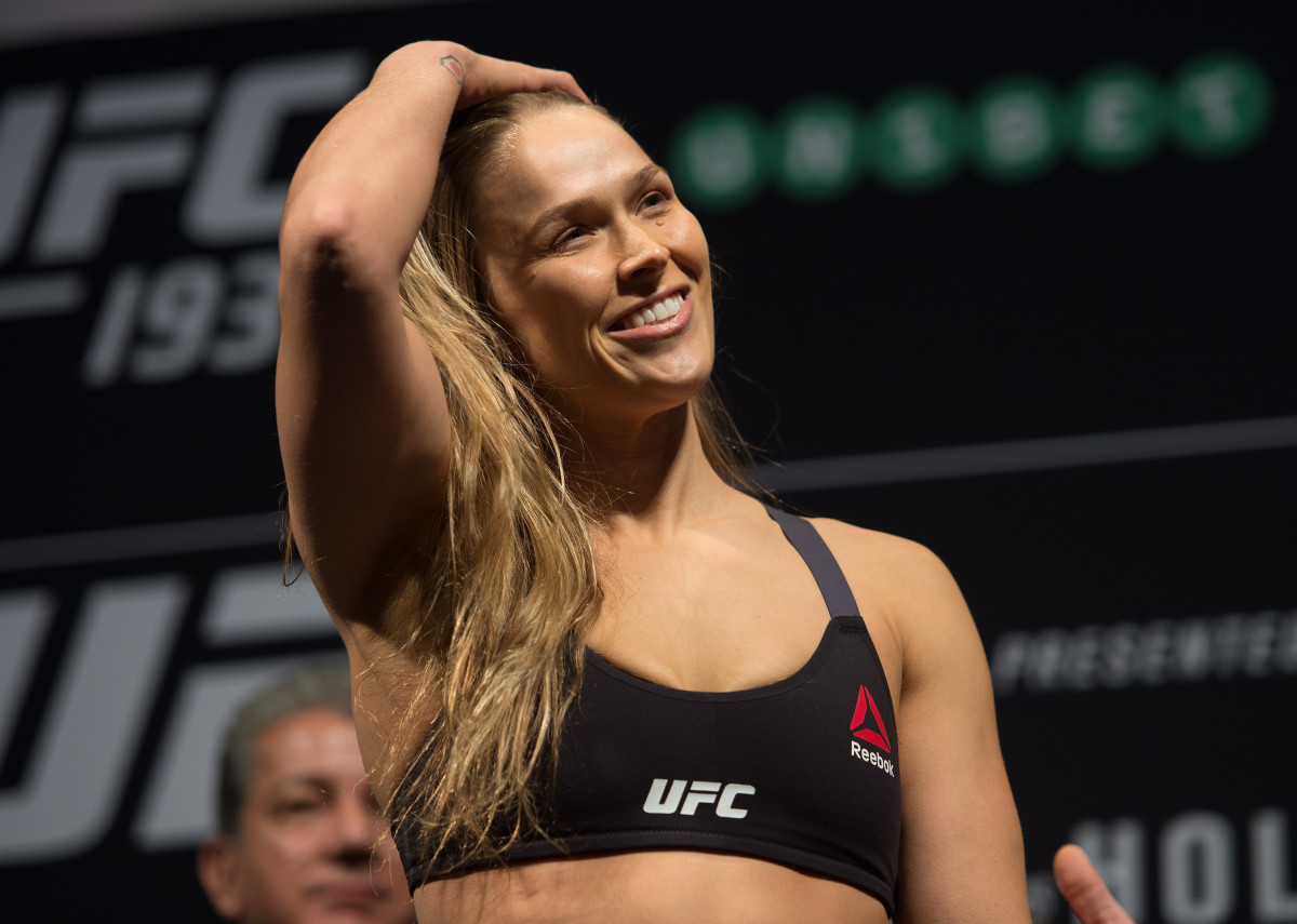 Ronda Rousey before a UFC women's fight.