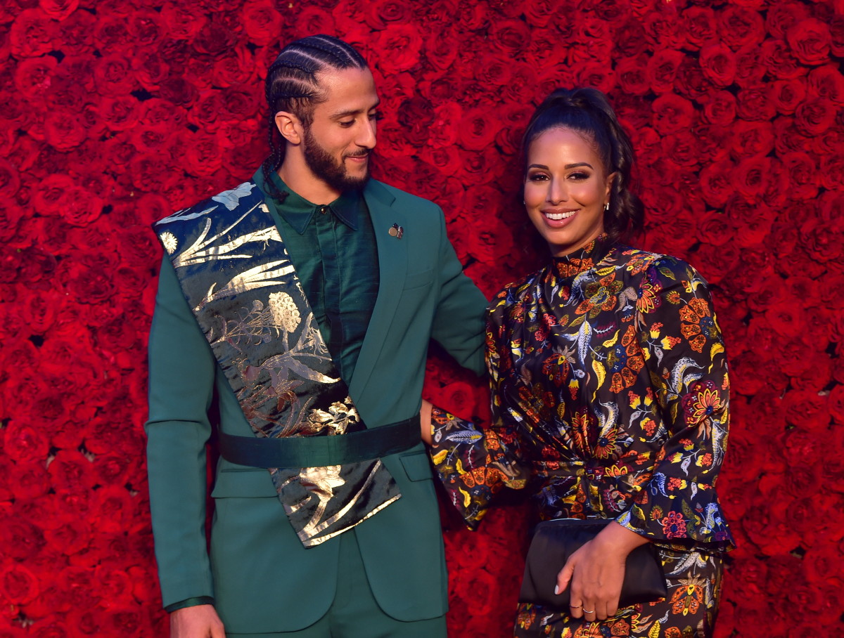 Colin Kaepernick and his girlfriend, Nessa, at a premiere event.