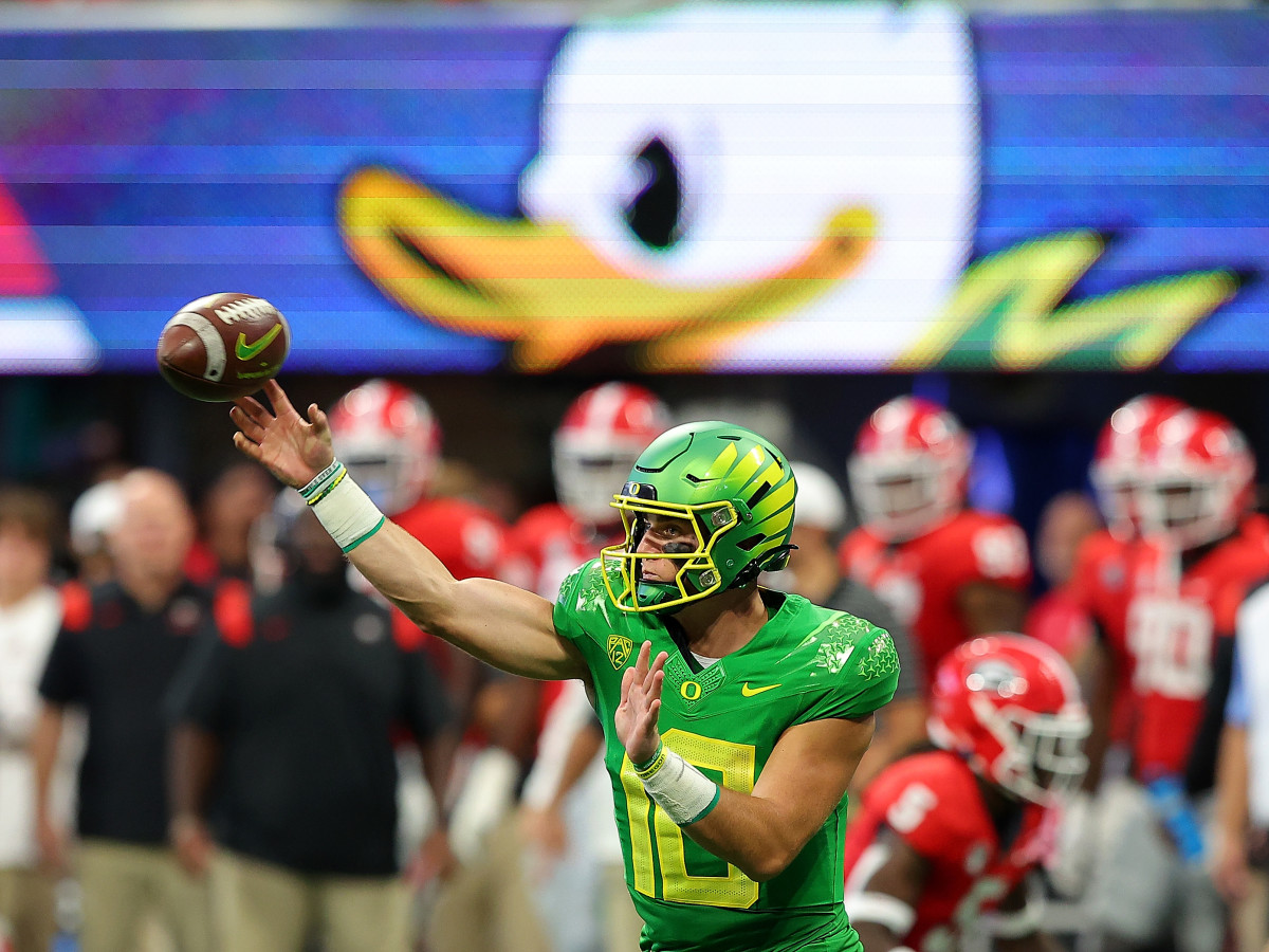 Oregon quarterback Bo Nix. (Photo by Kevin C. Cox/Getty Images)