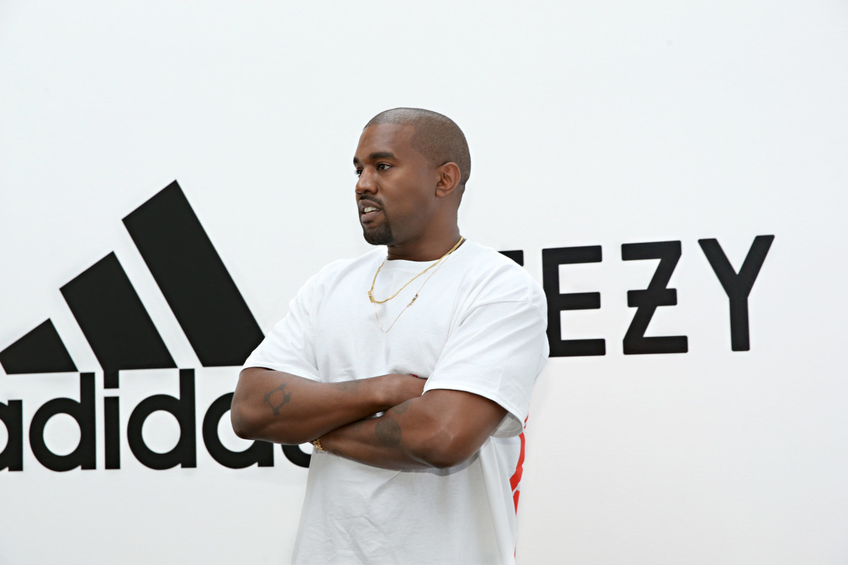 Kanye West and adidas announce the future of their partnership at Milk Studios in 2016.