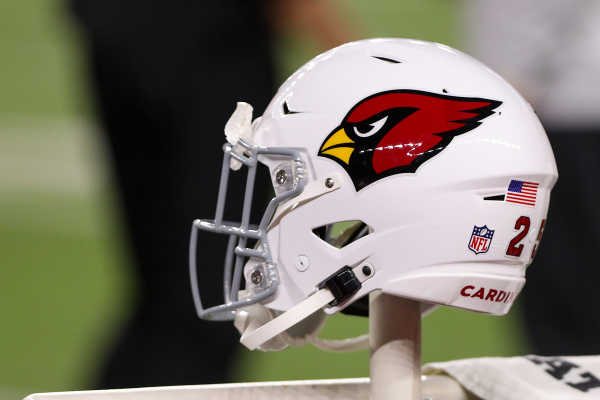 CINCINNATI, OH - AUGUST 12: An Arizona Cardinals helmet sits during the game against the Arizona Cardinals and the Cincinnati Bengals on August 12, 2022, at Paycor Stadium in Cincinnati, OH. (Photo by Ian Johnson/Icon Sportswire via Getty Images)