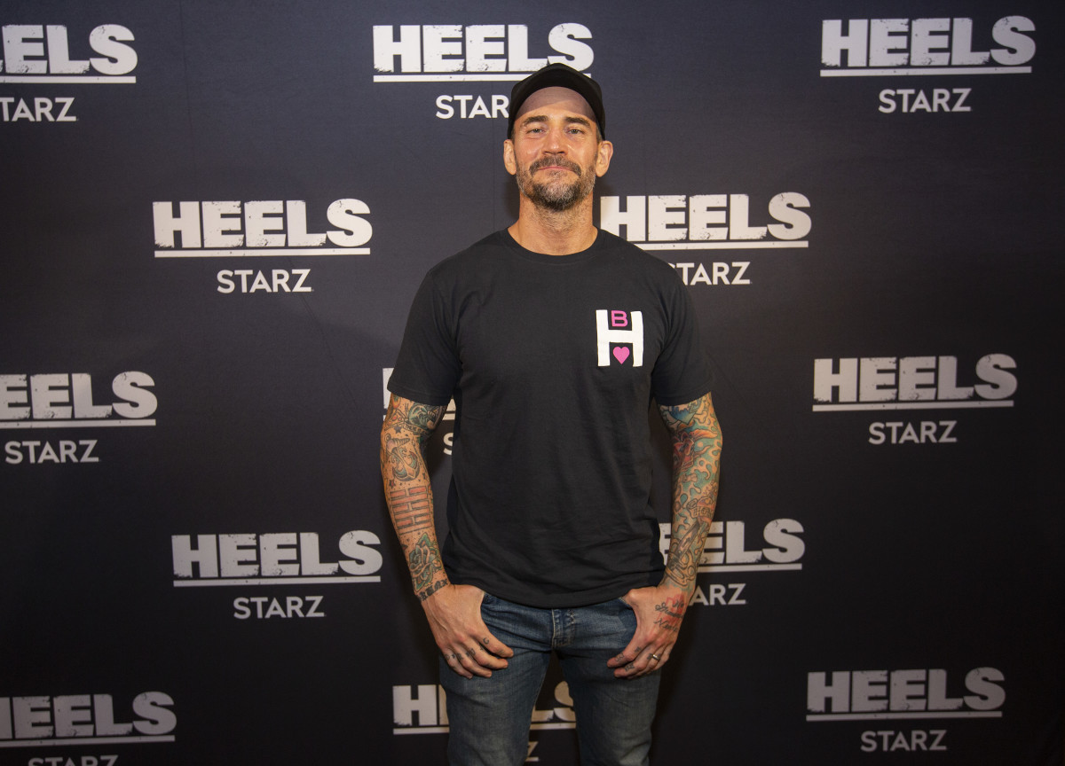 CM Punk poses for a screening of Starz wrestling drama "Heels."