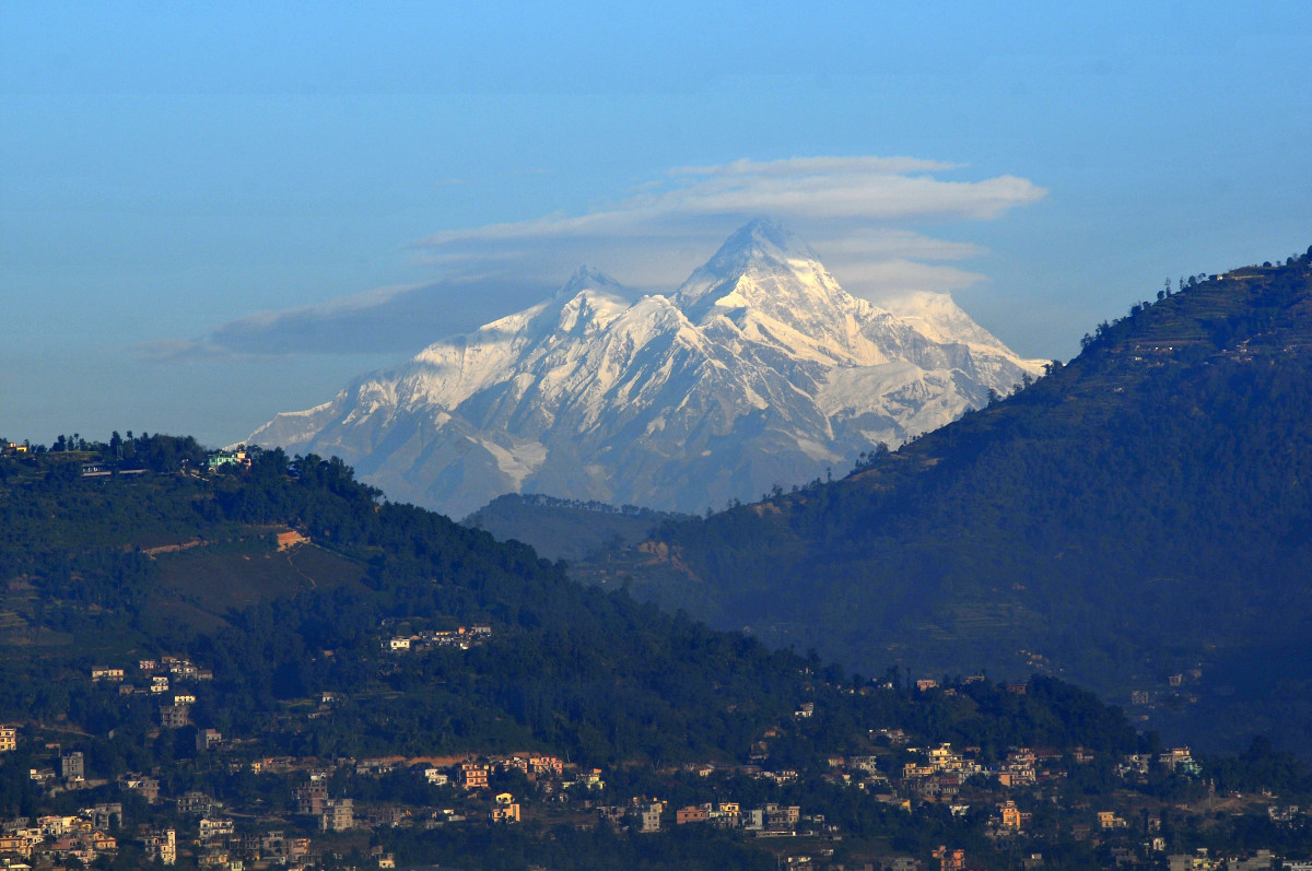 A photo of Mountain Himal Chuli along with Manaslu from 2016.