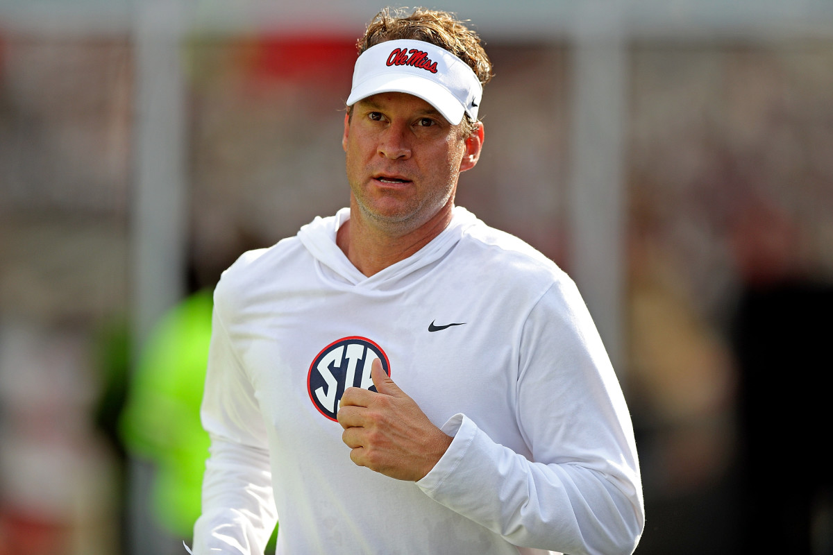 Ole Miss head coach Lane Kiffin during a game against Troy.