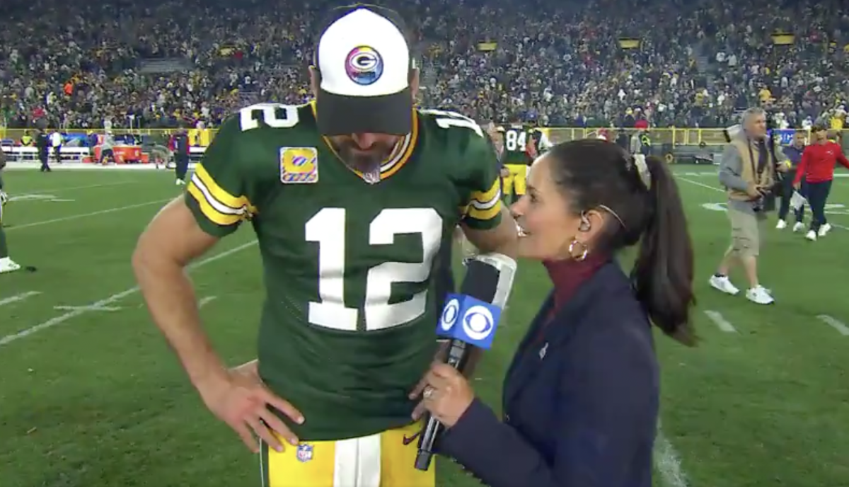 Aaron Rodgers' postgame interview with CBS.
