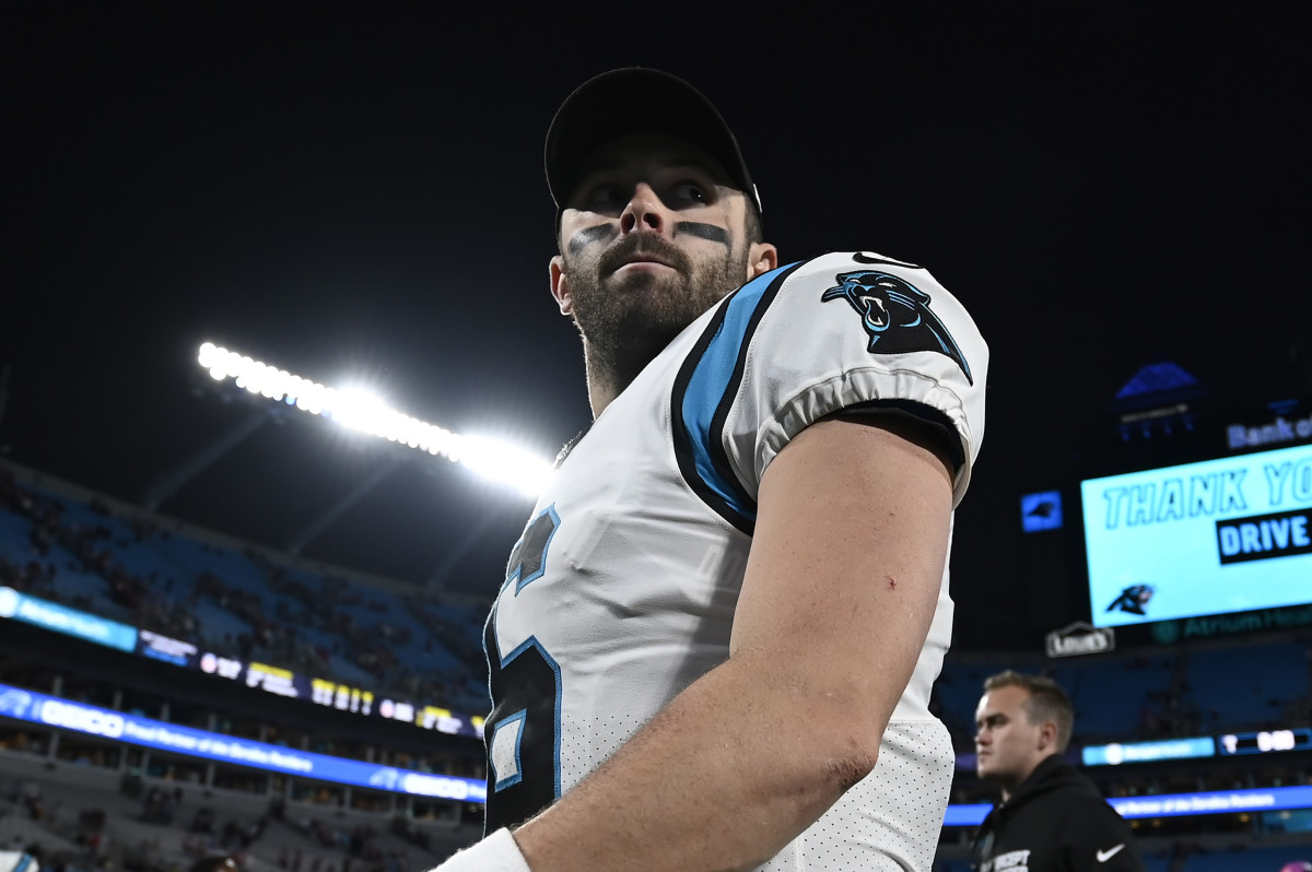 Panthers quarterback Baker Mayfield following his team's loss to San Francisco.