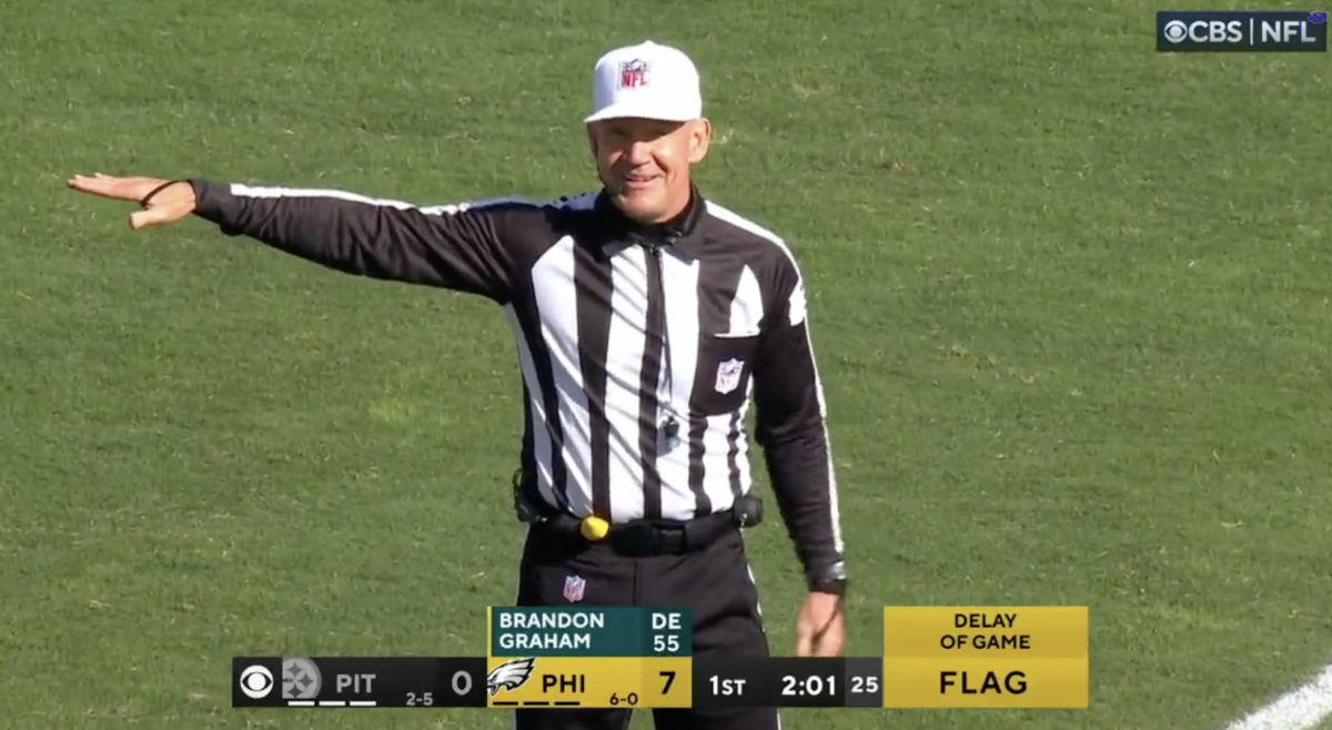 NFL referee bizarre penalty call is going viral.