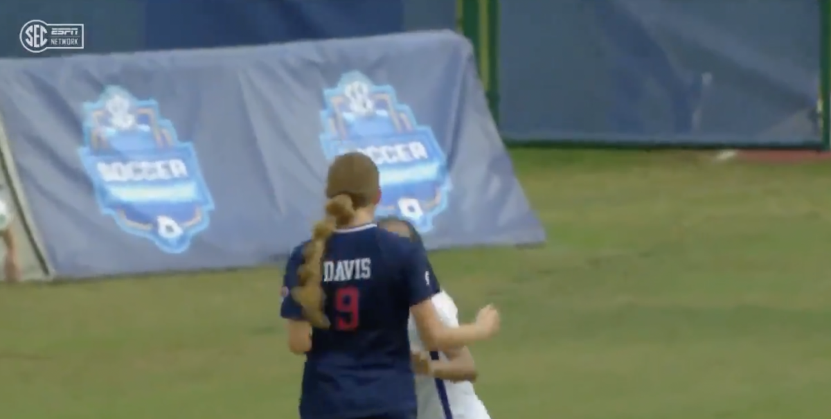 Fight breaks out at a women's soccer match.