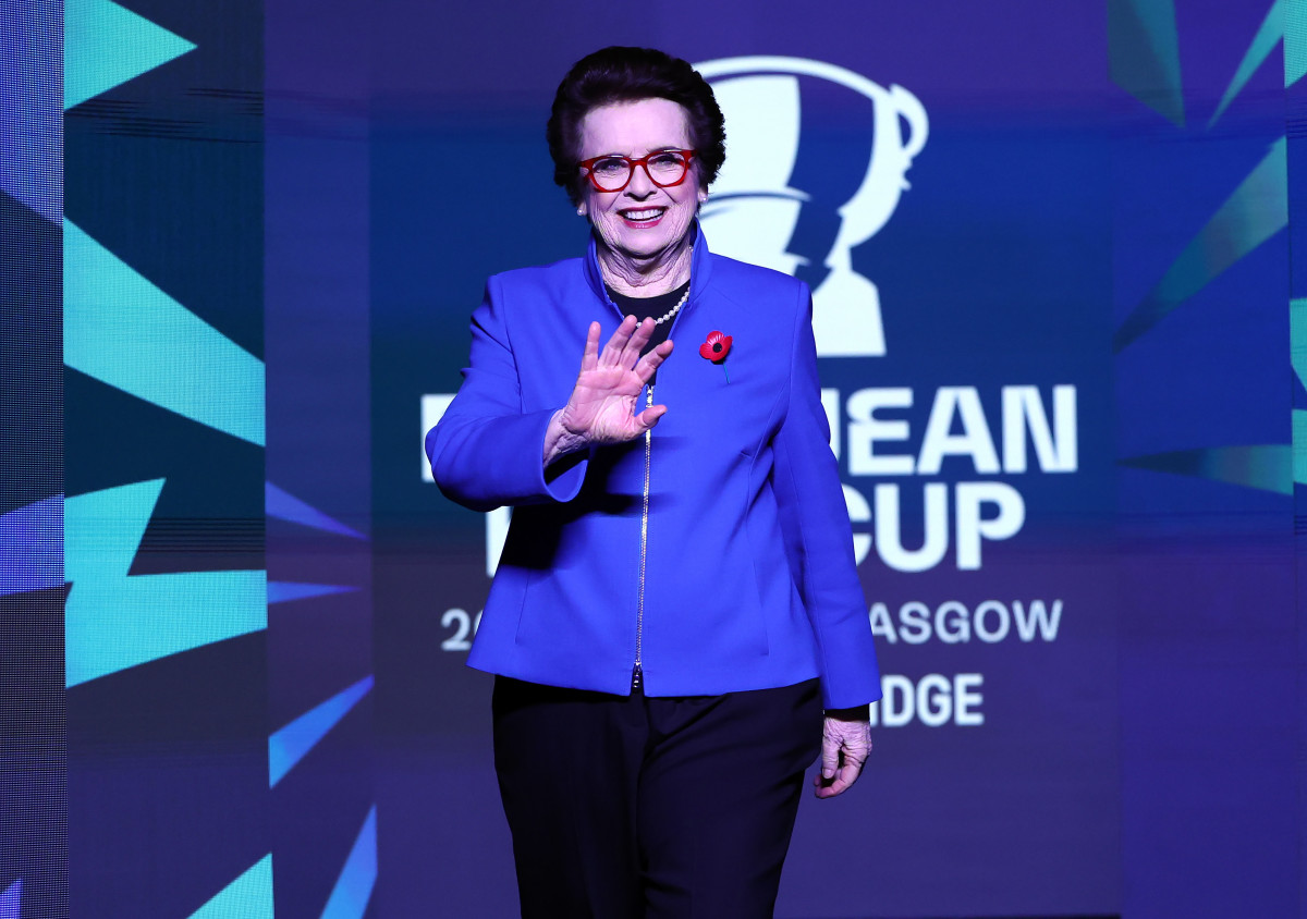 Billie Jean King at the finals of the 2022 Billie Jean King Cup.