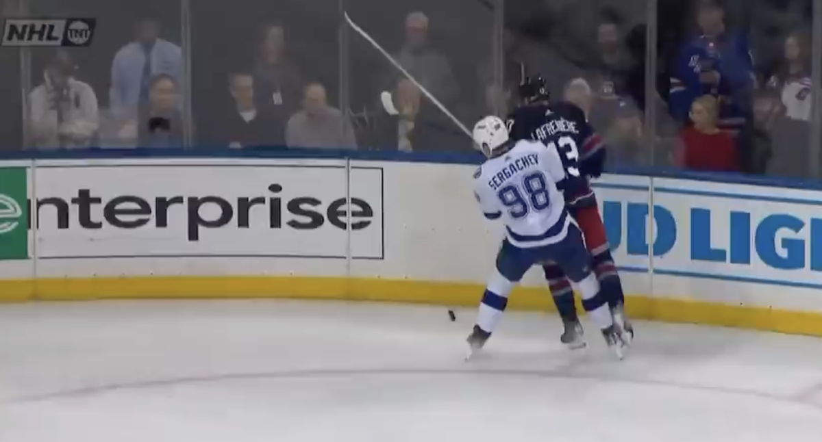 Video: Mikhail Sergachev Suffers Gruesome Leg Injury Vs. Rangers - The Spun