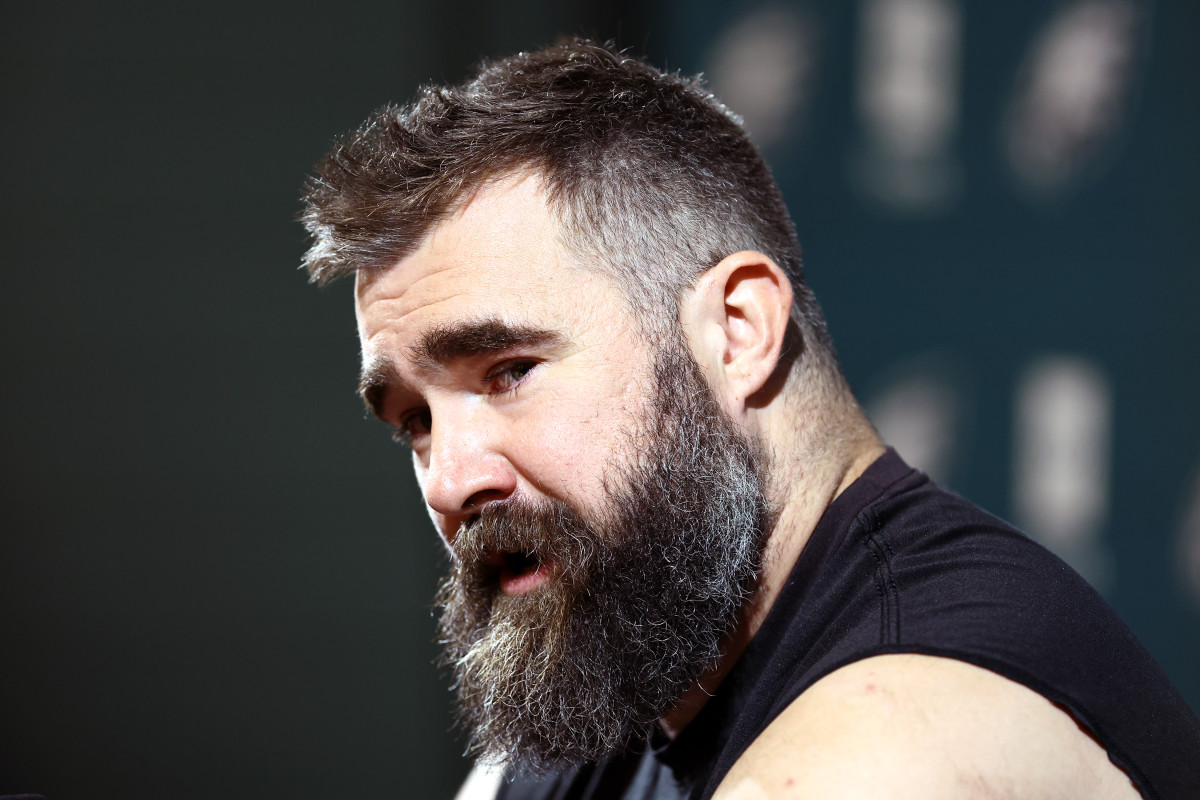 Jason Kelce Explains Why He Wore Tank Top To Retirement Press