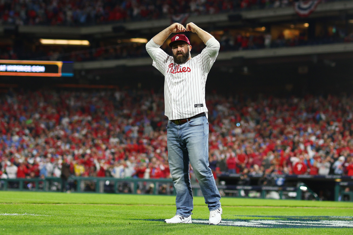 Jason Kelce Threw Out First Pitch Before Phillies Game On Saturday ...