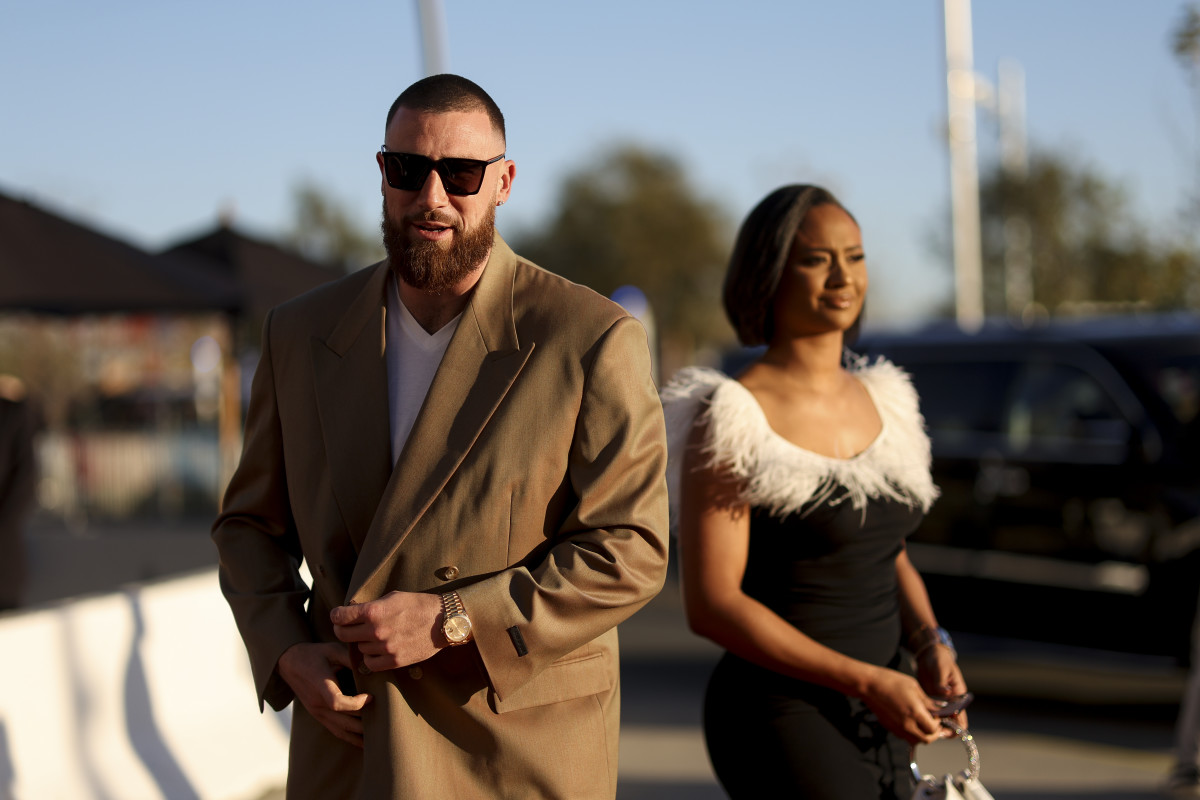 Travis Kelce and Kayla Nicole at the NFL Honors.