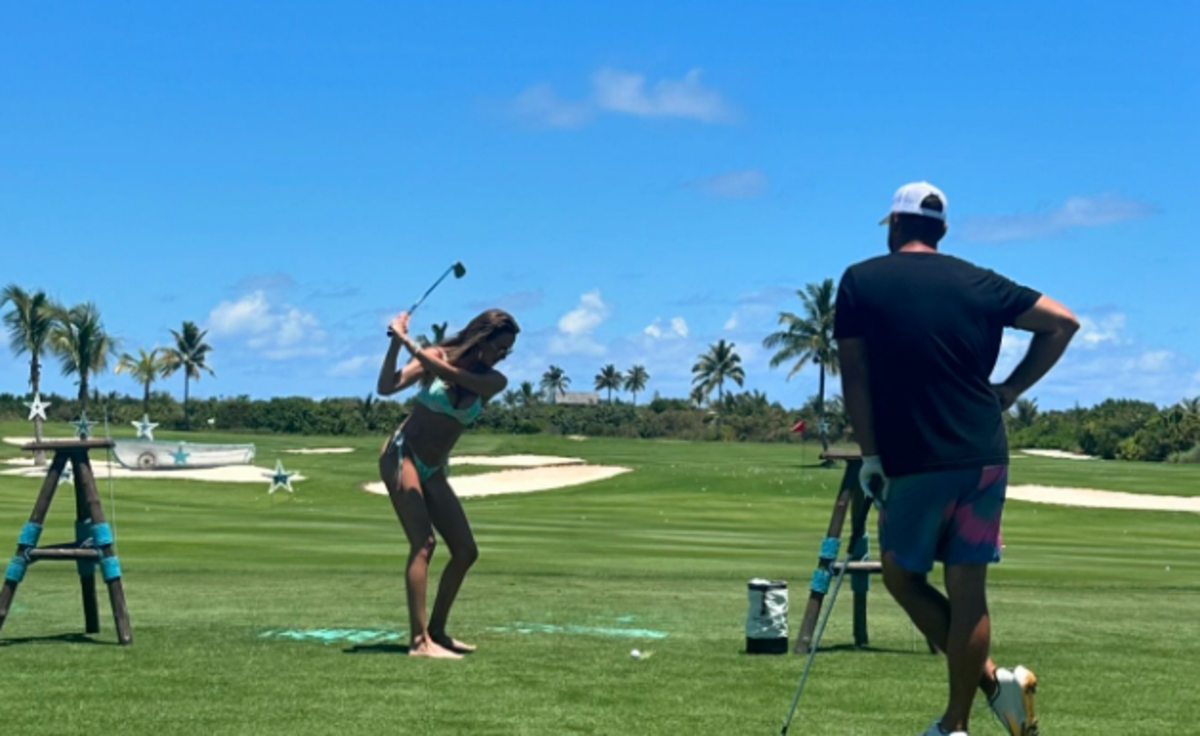 Photos: Jena Sims Plays Golf In Bikini On Vacation With Brooks Koepka ...