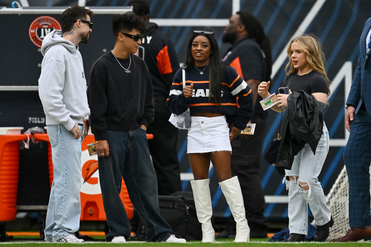 Simone Biles at the Bears game.