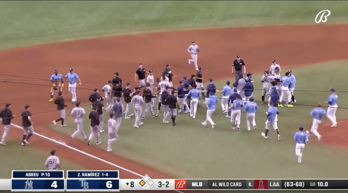 Benches Have Cleared For Second Time In RaysYankees Game The Spun