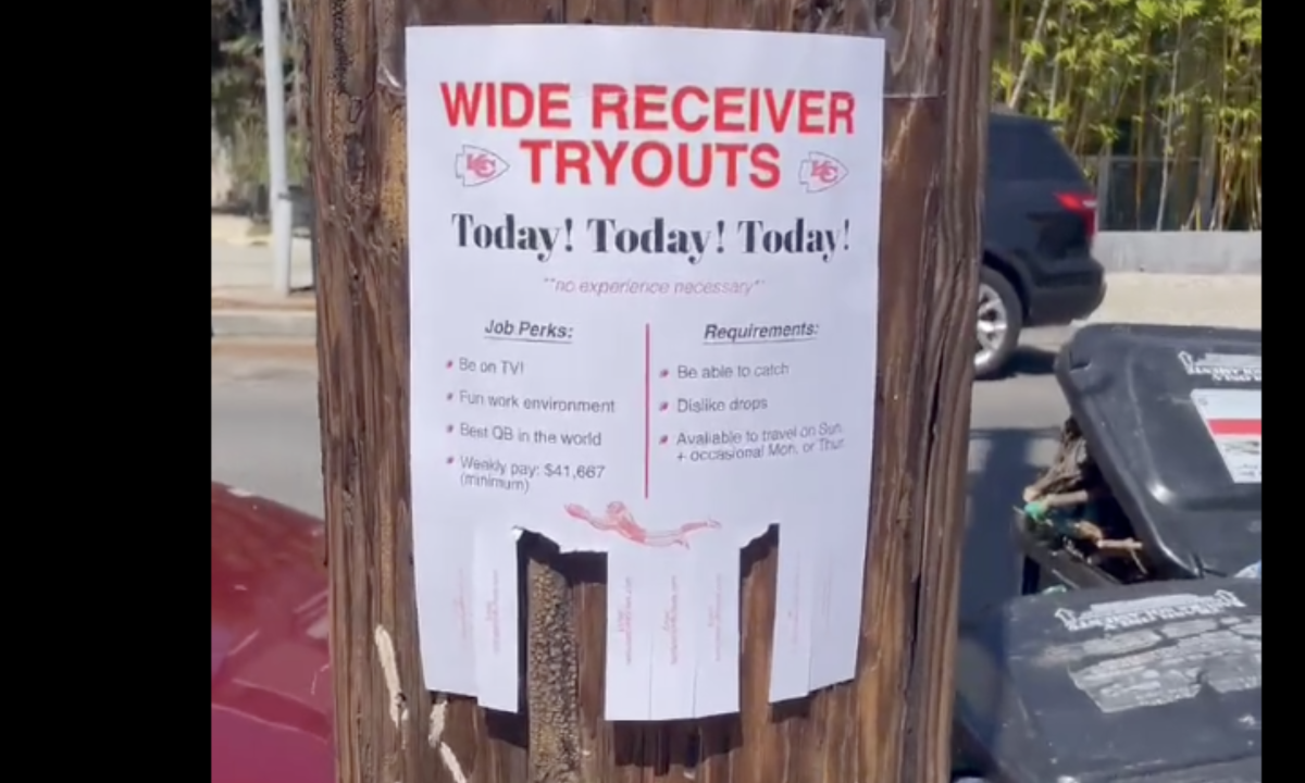 Chiefs Fan Put Flyer Up In Kansas City For Wide Receiver Tryouts After Loss  vs Lions - Daily Snark