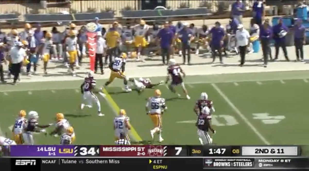 LSU Running Back Obliterated Mississippi State Defender - The Spun