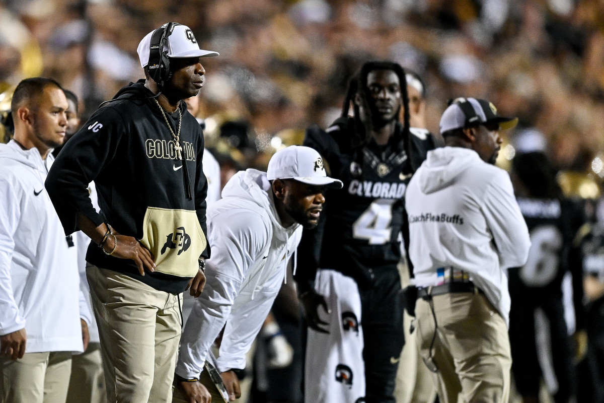 Deion Sanders on the Colorado Buffaloes sideline.