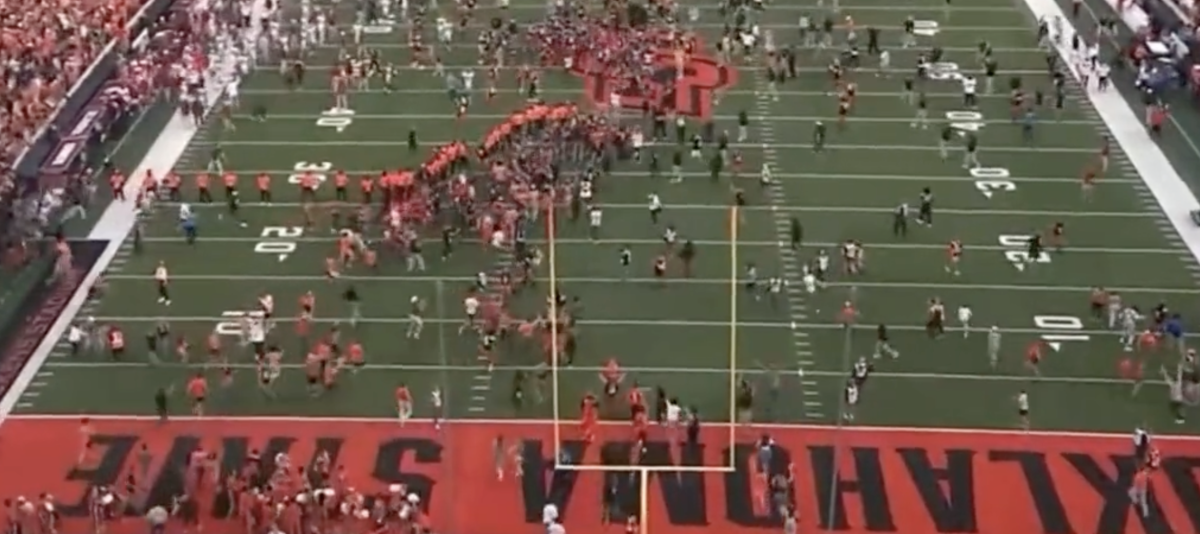 Oklahoma State Fans Storm Field After Winning Final Bedlam Series Game 