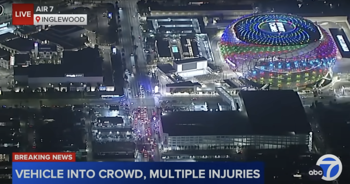 NFL Stadium The Site Of Horrific Massacre, Suspect In Custody (Report) 2 Car crash on display. ABC 7.