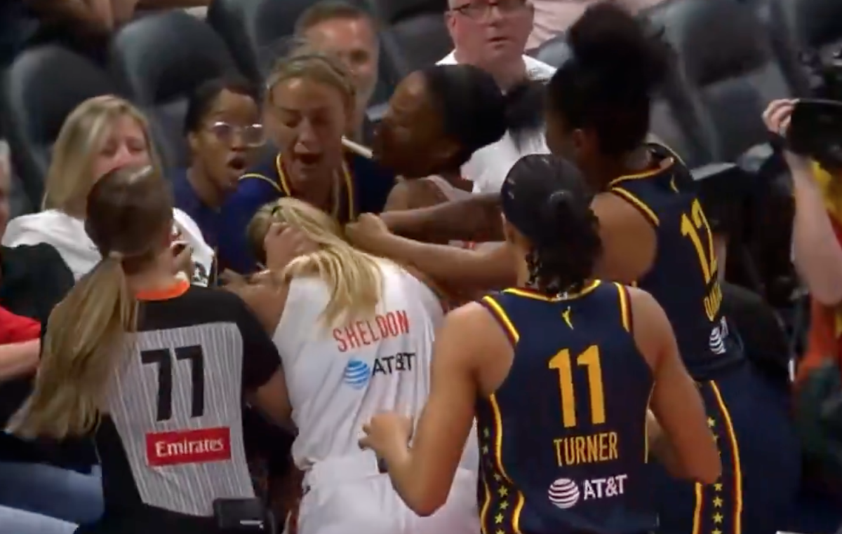 Brawl Breaks Out After Sophie Cunningham Fouls Caitlin Clark's Rival - The  Spun