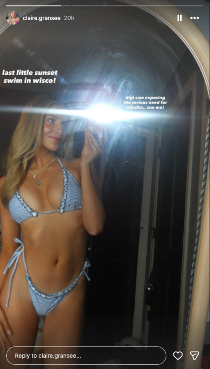 Kate Martin's girlfriend, Claire Gransee, shares a swimsuit photo.