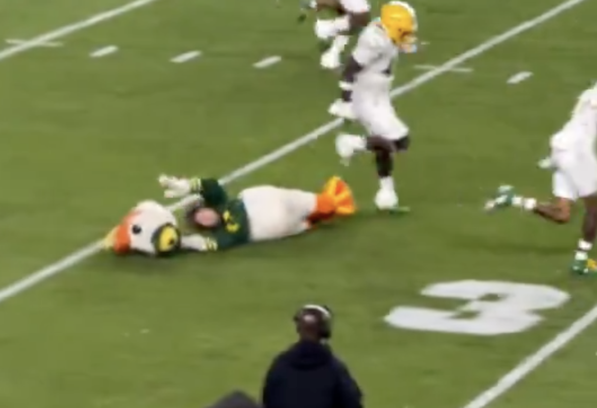 College Football Player Ran Over His Team's Mascot, Exposing The Person Inside The Spun