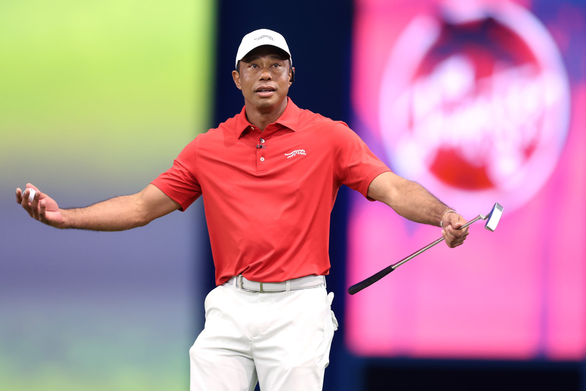 Tiger Woods competes in the TGL.