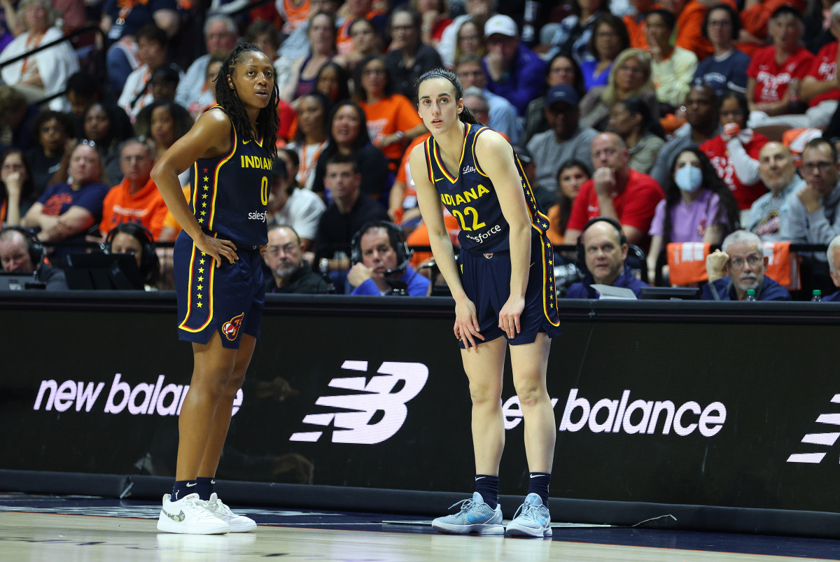 Kelsey Mitchell and Caitlin Clark.