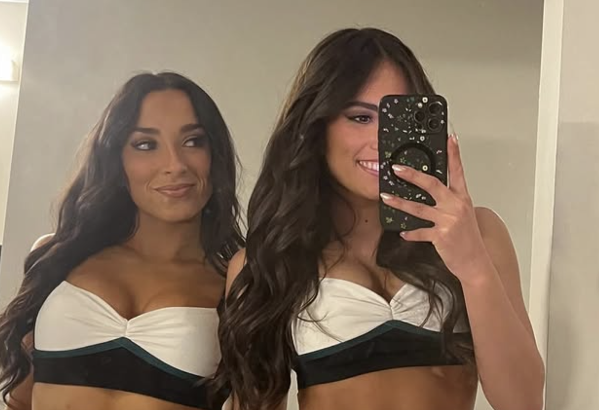 Eagles cheerleader postgame message.