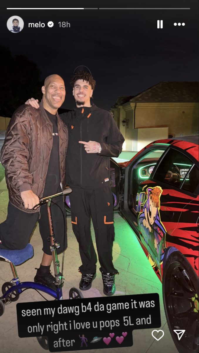 LaMelo Ball and Lavar after surgery.