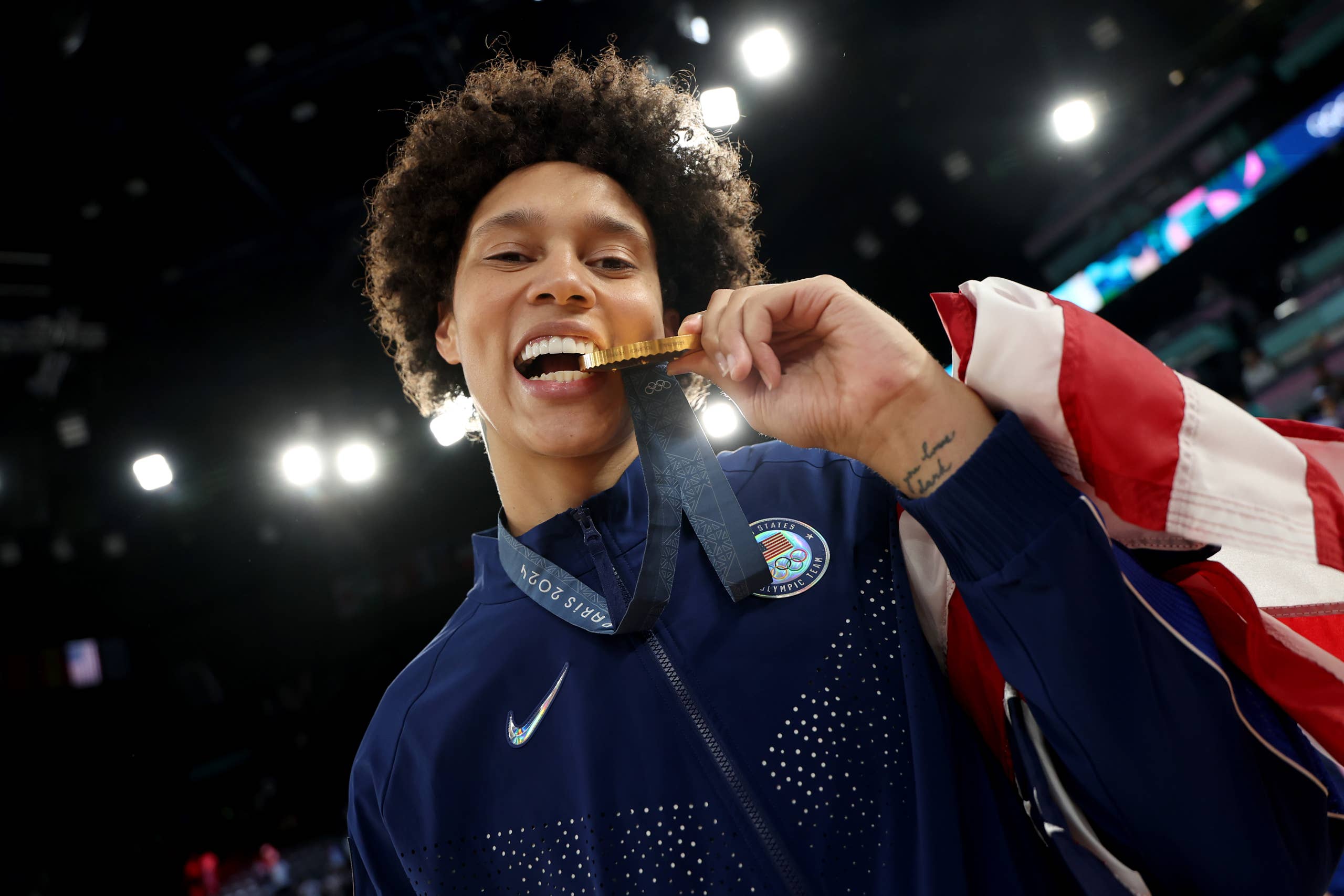 Brittney Griner at the Summer Olympics in Paris.