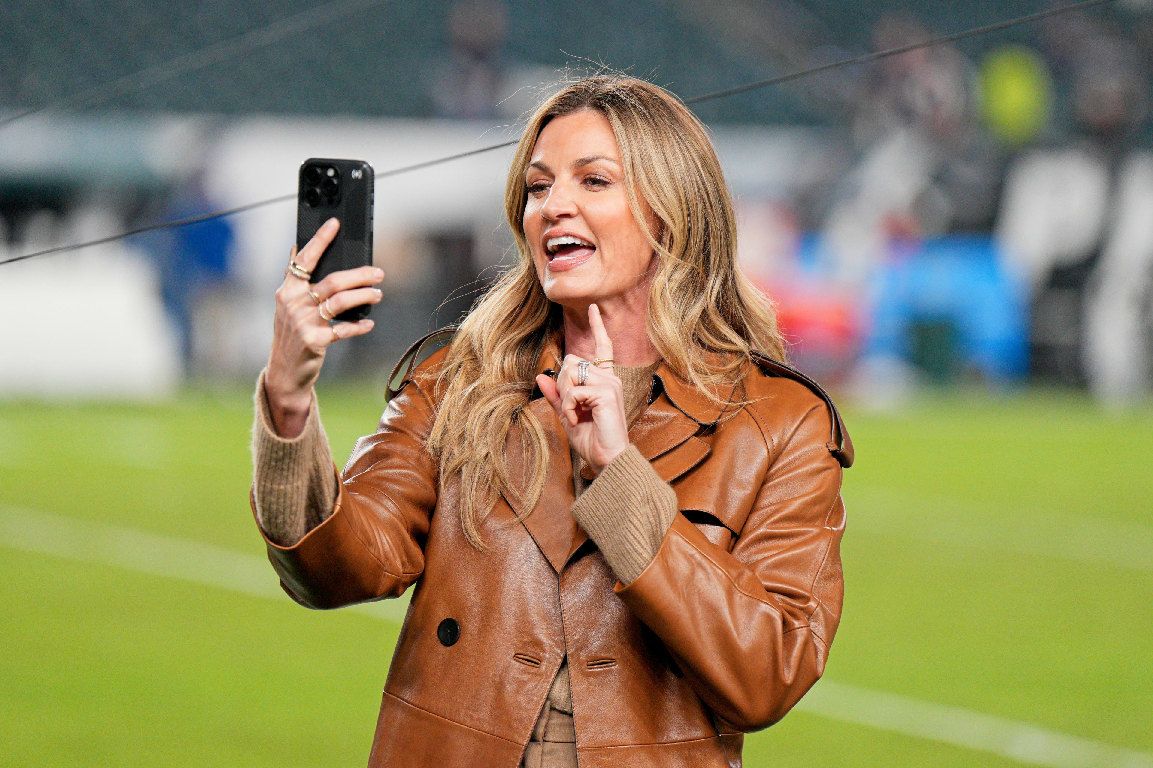 Erin Andrews on the field.
