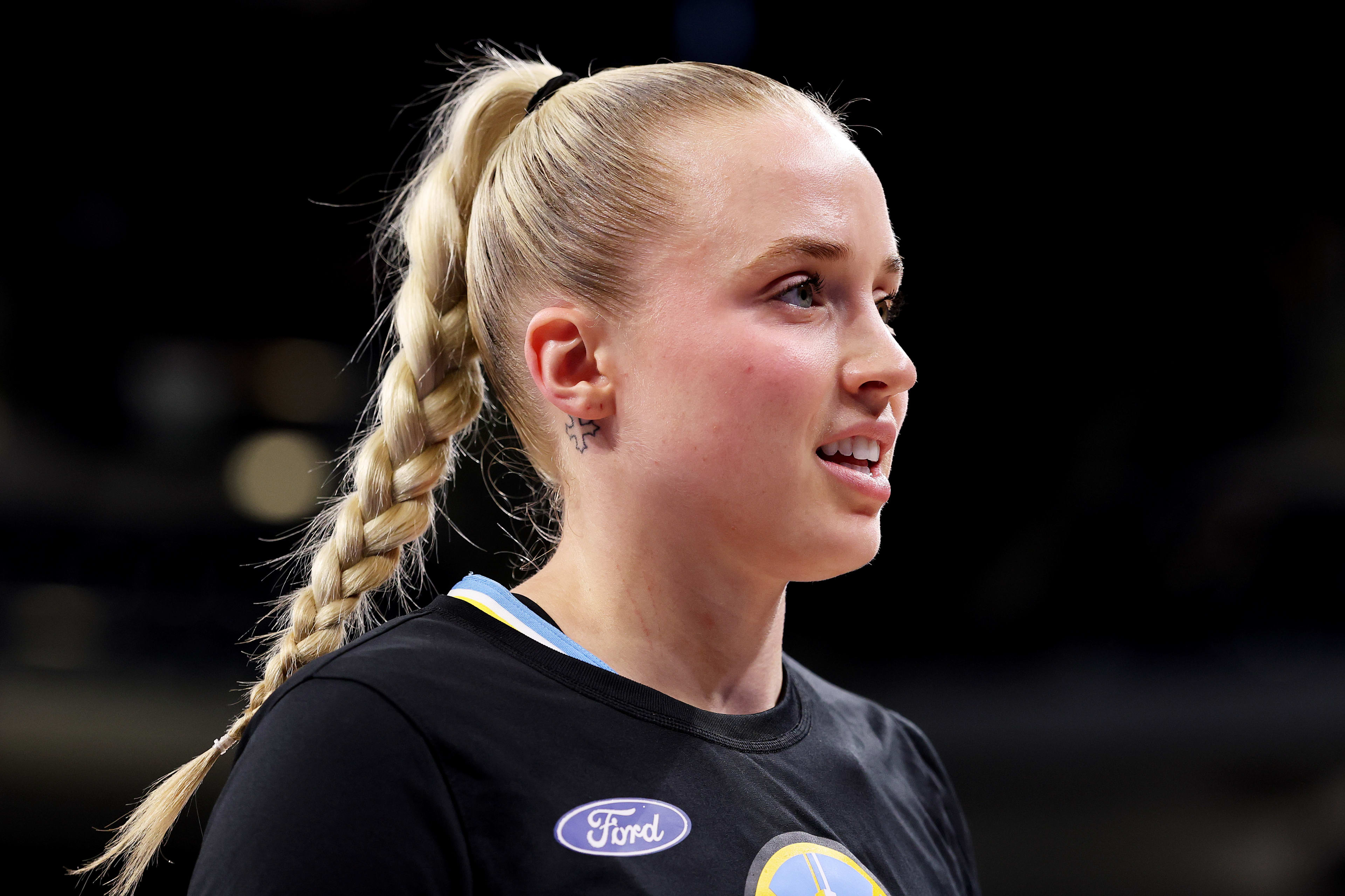 CHICAGO, ILLINOIS – MAY 22: Hailey Van Lith #2 of the Chicago Sky looks on prior to the game against the New York Liberty at Wintrust Arena on May 22, 2025 in Chicago, Illinois. (Photo by Michael Reaves/Getty Images)