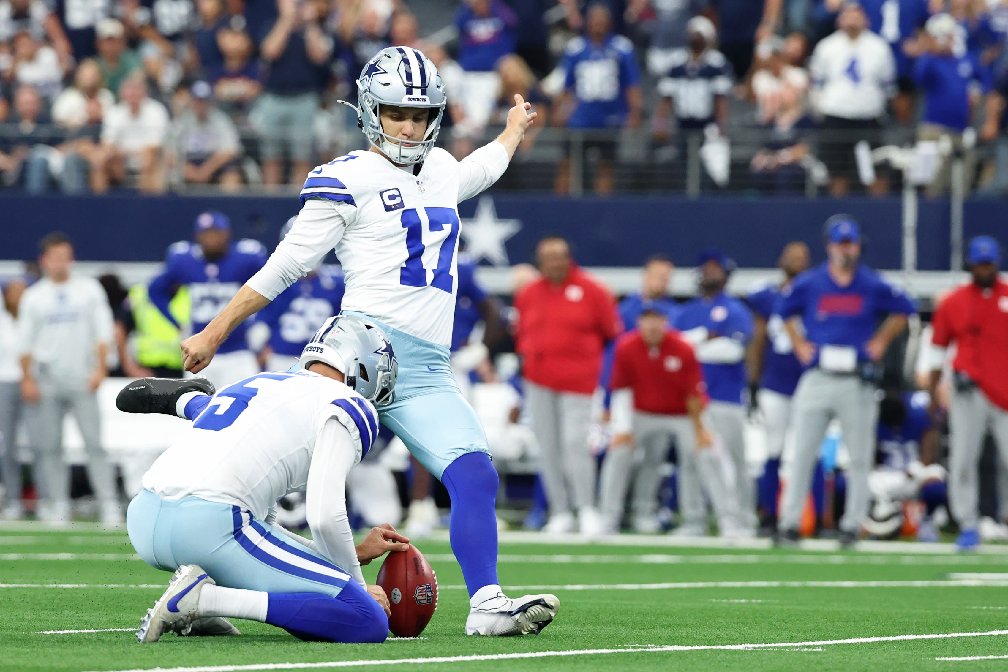Dallas Cowboys place kicker Brandon Aubrey.