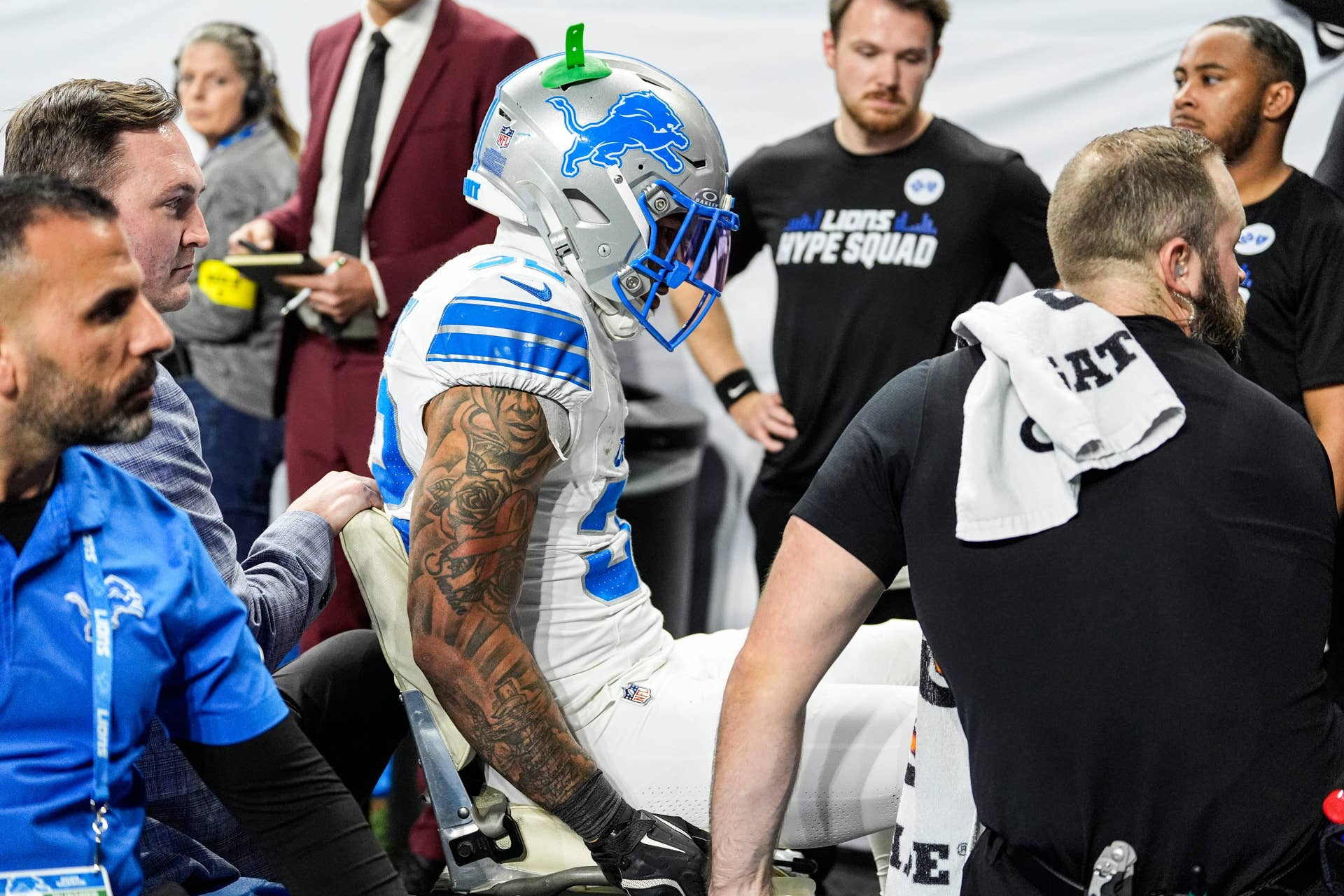 Brian Branch carted off the field.