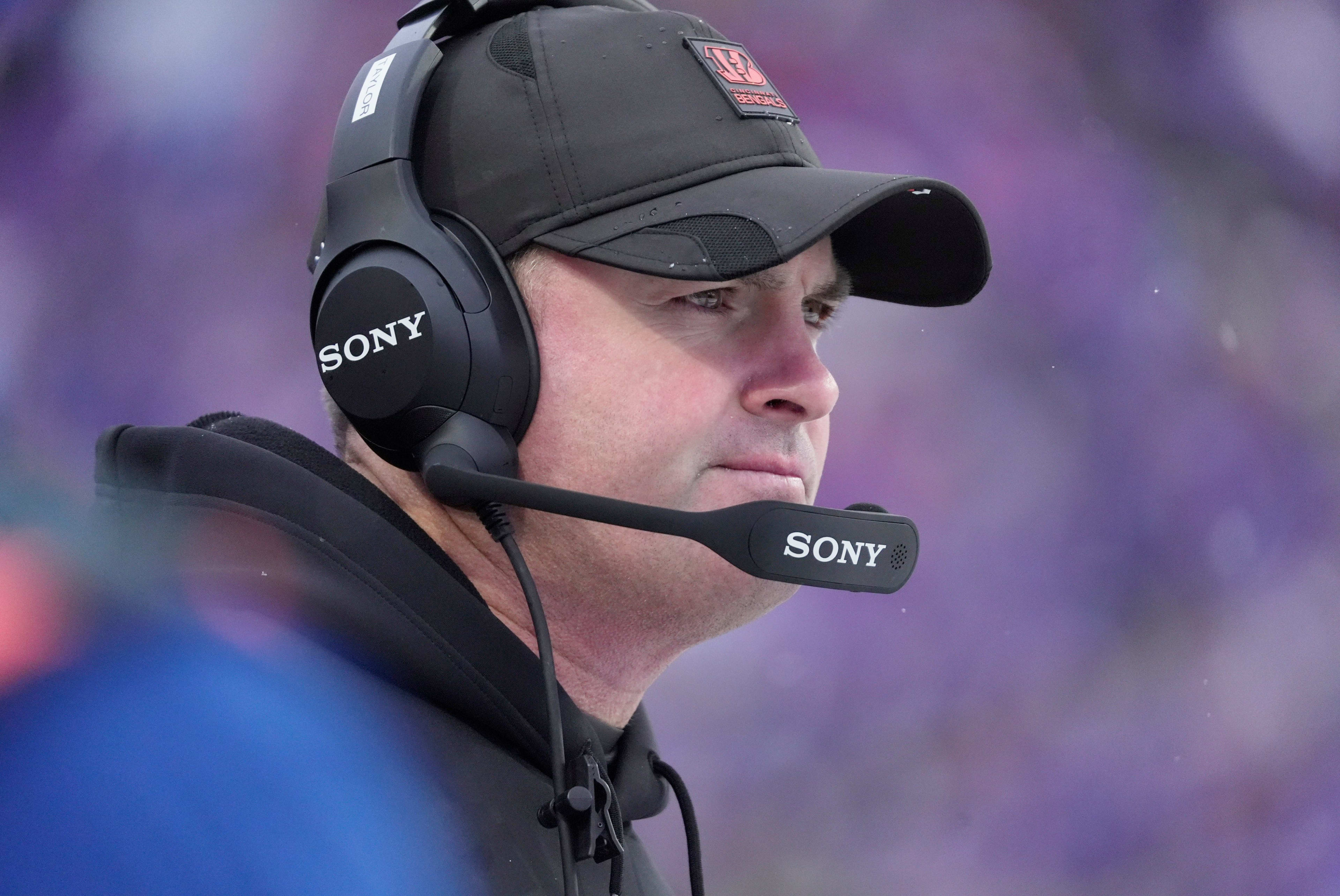 Bengals head coach Zac Taylor looks on.