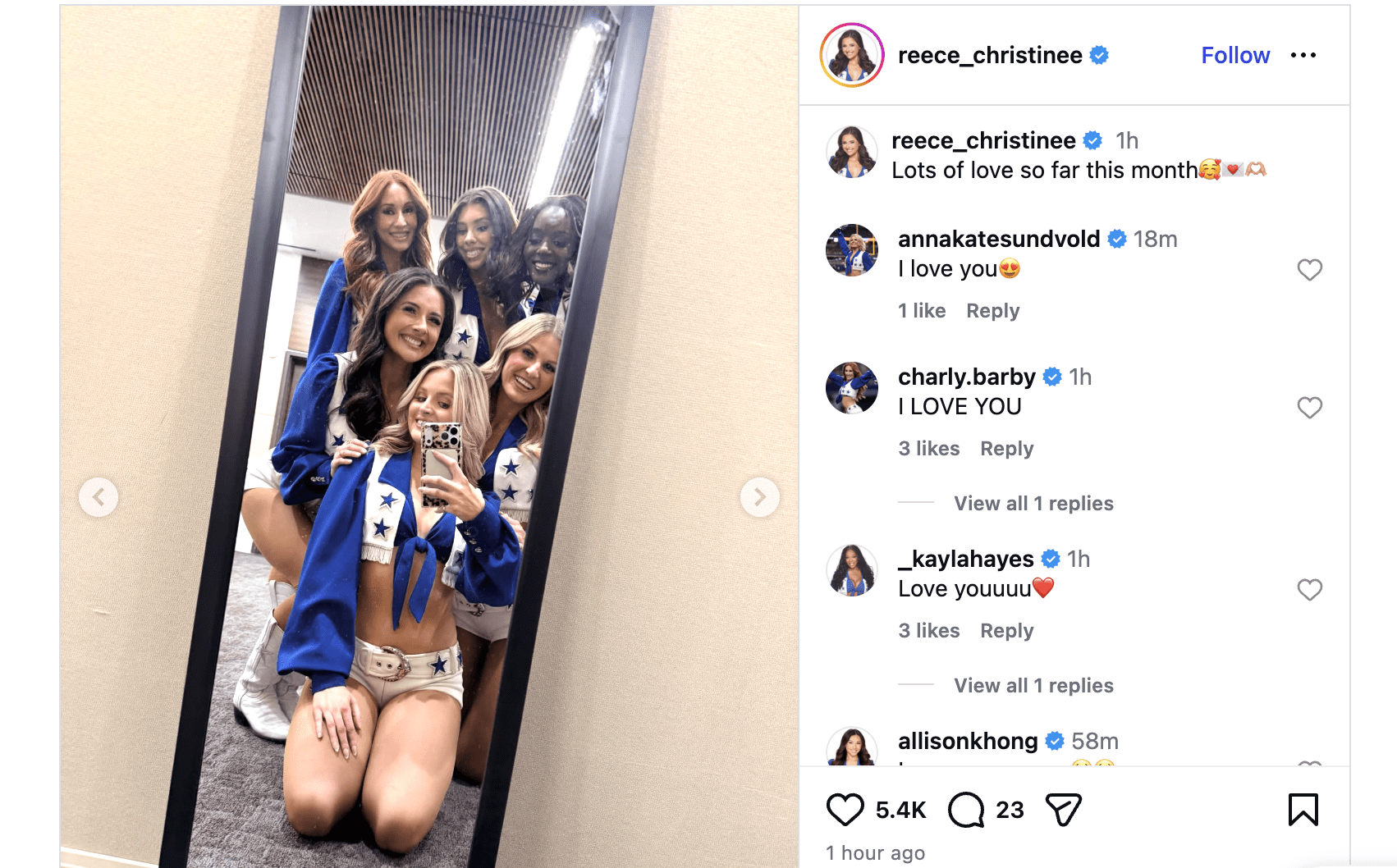 "Oh My Goodness" Cowboys Cheerleaders Post Spicy Locker Room Photo (Look) 3 "Oh My Goodness" Cowboys Cheerleaders Post Spicy Locker Room Photo (Look) - Gridiron Heroics