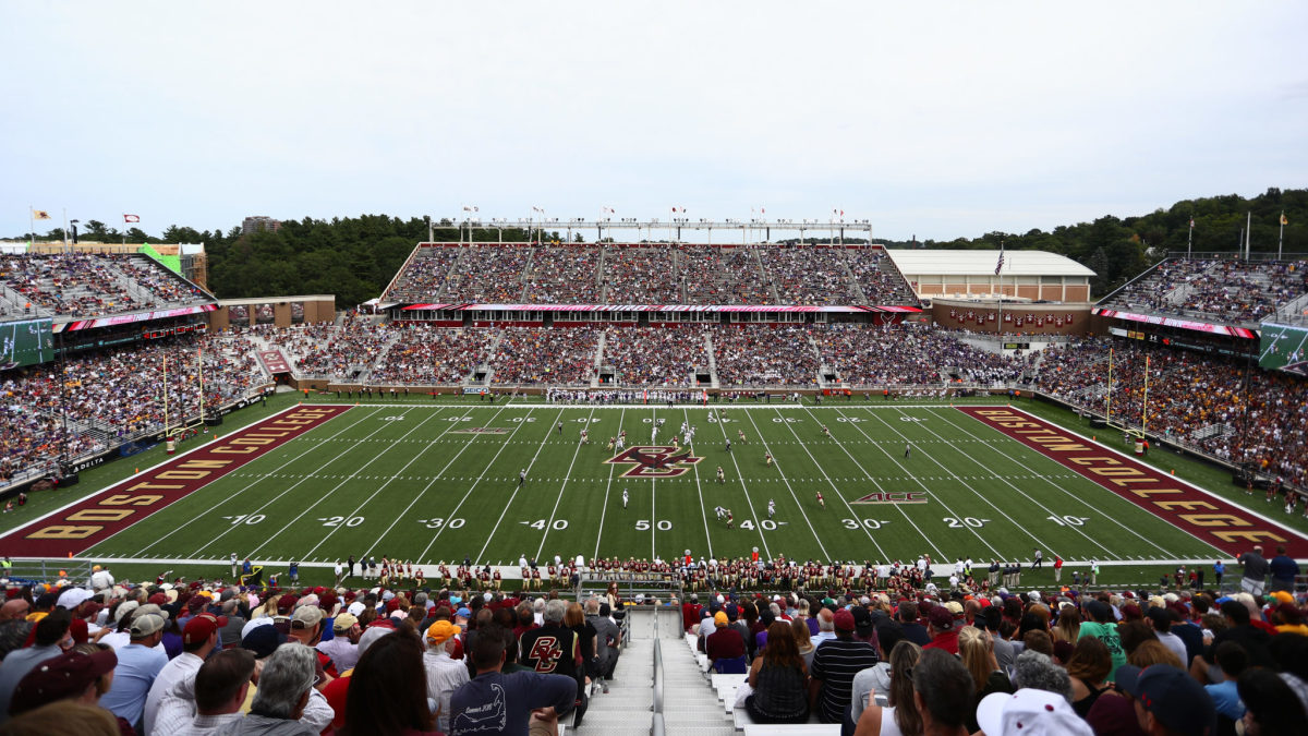 A general view of Boston College's football stadium.