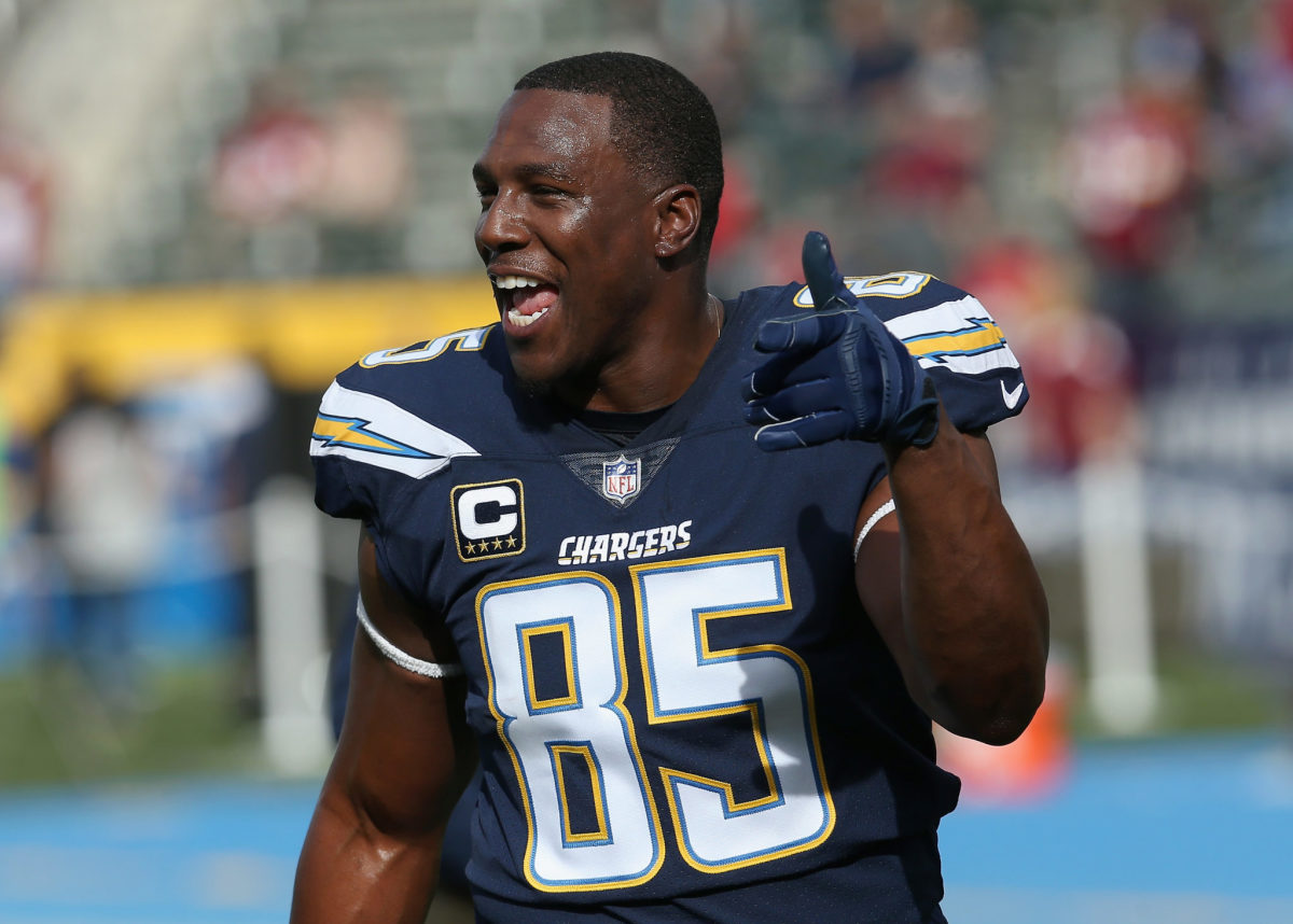 Antonio Gates celebrating.