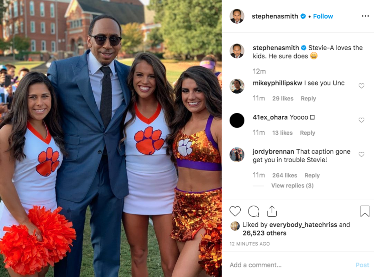 Stephen A Smiths Creepy Post About Clemsons Cheerleaders