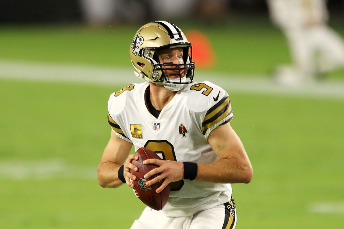 New Orleans Saints quarterback drog Brees på söndagskvällen.