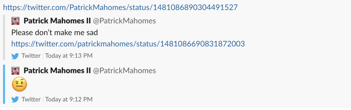 Patrick Mahomes deleted tweets.